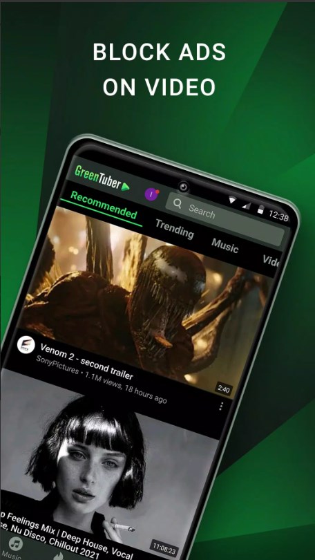 GreenTuber block ads on videos Apk Versão mais recente  0.1.4.8 screenshot 1